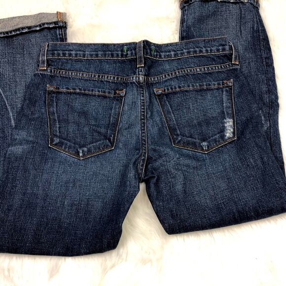 J Brand 25 Womens Medium Wash Distressed Cuffed Boyfriend Denim Jeans - Picture 6 of 6